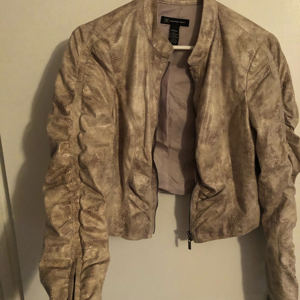 INC snake print jacket